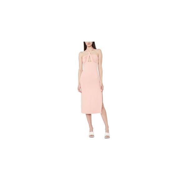 halter mint dress Formal Dress Mint Green Halter Straps V-Neck Lace Up Back Stretch Satin Formal Dress With Slit